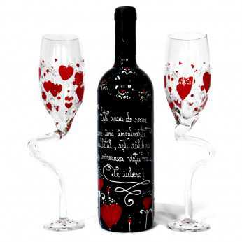 Set de vin personalizat I love you