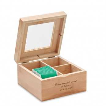 Cutie lemn pentru plicuri ceai personalizata