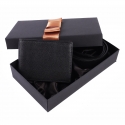 Portofel personalizat si curea neagra in cutie cadou