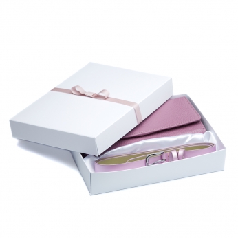 Set curea si portofel femei personalizat Lilac