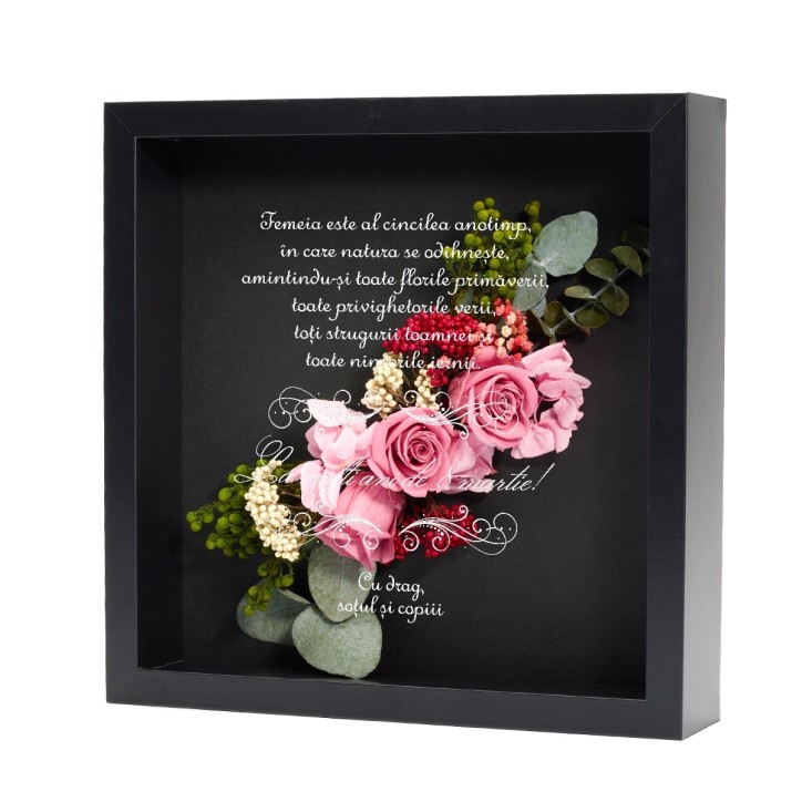 Rama personalizata cu flori criogenate Rama personalizata cu flori criogenate