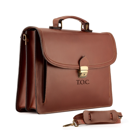 Servieta barbati personalizata piele maro